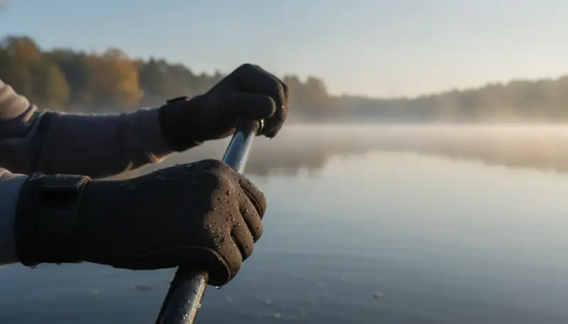 Warme Hände beim Paddeln