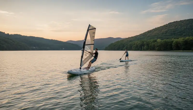 Wind-SUPs: Gleiten mit Paddel & Segel